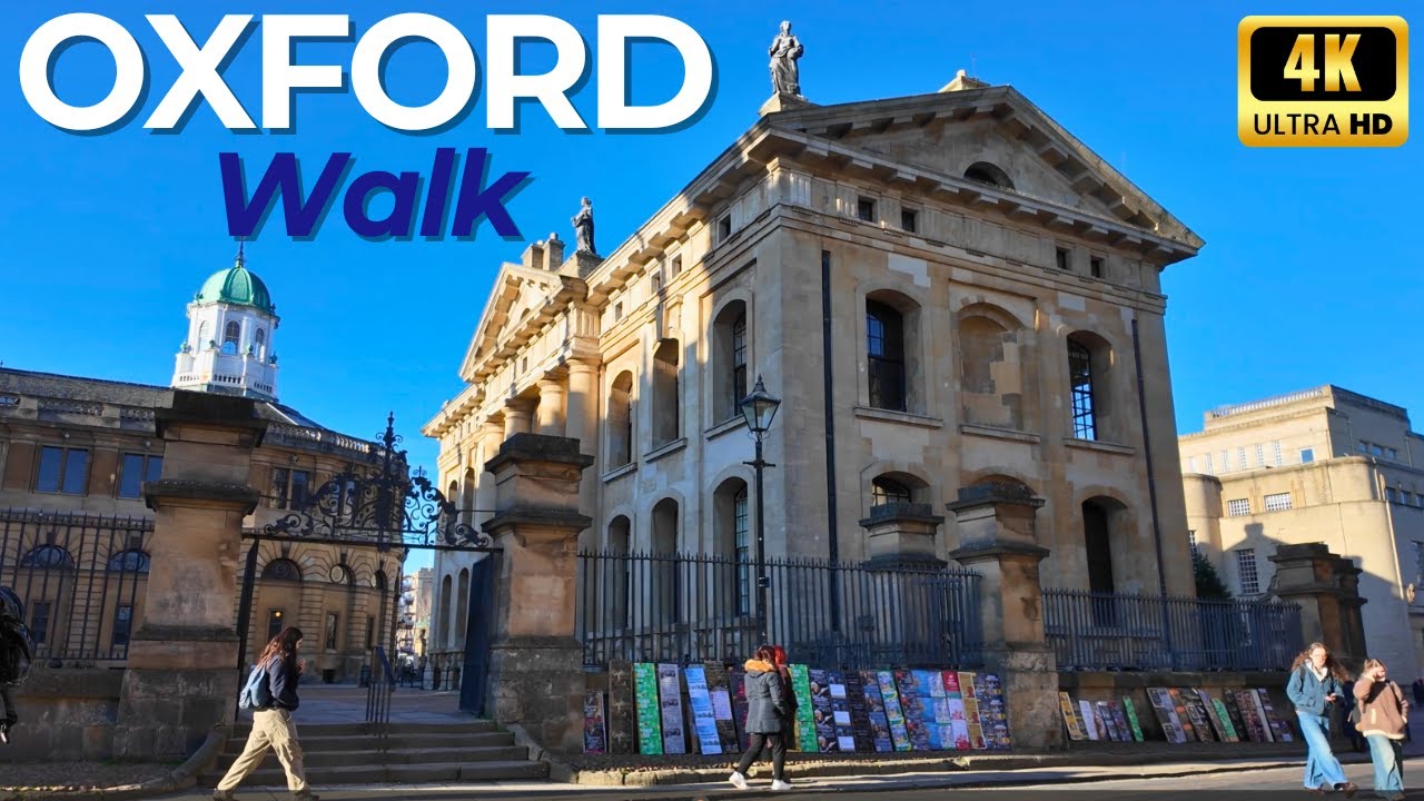 OXFORD 4K Walking Tour, Taking the Narrow Back Lanes to Radcliffe Camera