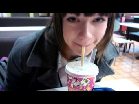 Georgina drinking her drink