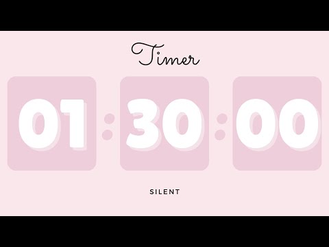 🌸 1 Hour 30 Minutes Silent Timer with Cute Ending Alarm | Pastel Pink Timer