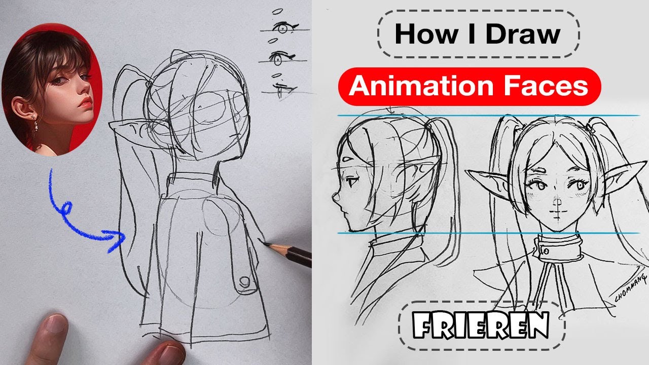 How I DRAW ANIMATION FACES step by step | tips | Tutorial