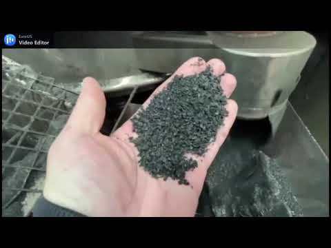 Tire recycling system. Rubber crumb