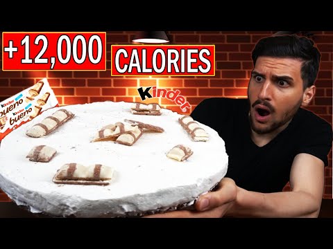 MANGIO LA CHEESECAKE KINDER BUENO CHALLENGE PIÙ GRANDE DI SEMPRE | + 12,000 CALORIES | MAN VS FOOD