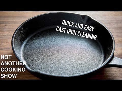 how to clean a CAST IRON PAN after cooking