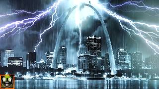 Thunderstorm Sounds with Pouring Rain, Intense Lightning & Heavy Thunder to Sleep | St. Louis Night