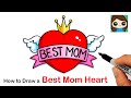 How to Draw BEST MOM Heart with Wings ❤️| Mother's Day Art