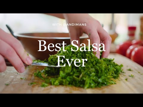 The best salsa ever! Chilean recipe, Pebre! Easy homemade recipe, cilantro