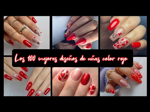 100 DISEÑOS DE UÑAS COLOR ROJO 2023 #nails #tendenciaenuñas #uñasacrilicas #uñasnaturales #uñas2023