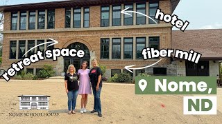 Fiber Oasis in a 100-Year-Old Schoolhouse - Nome Schoolhouse Tour in Nome, ND #unitedskeinsofamerica