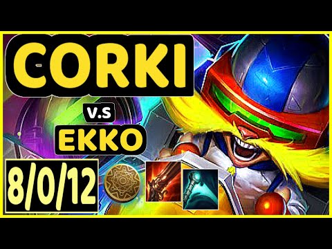 STROMPEST (CORKI) vs EKKO - 8/0/12 KDA MID GAMEPLAY - NA Ranked GRANDMASTER