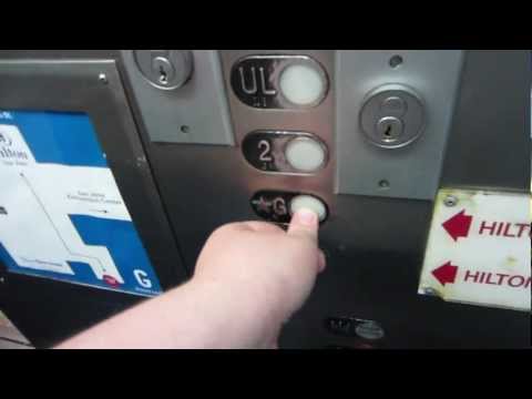 VERY RARE 1989 Hydraulic Westinghouse RT elevator @ San Jose Convention Center/Hilton Parking