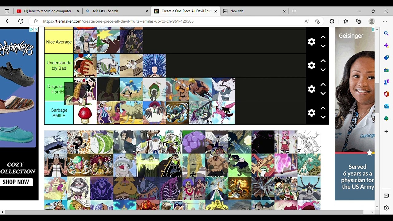 Create a One Piece All Devil Fruits teir list