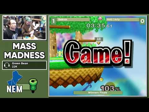 Mass Madness 43 SSBM - Bekvin (Marth) vs. HoG | Arty (Peach) - Melee WF