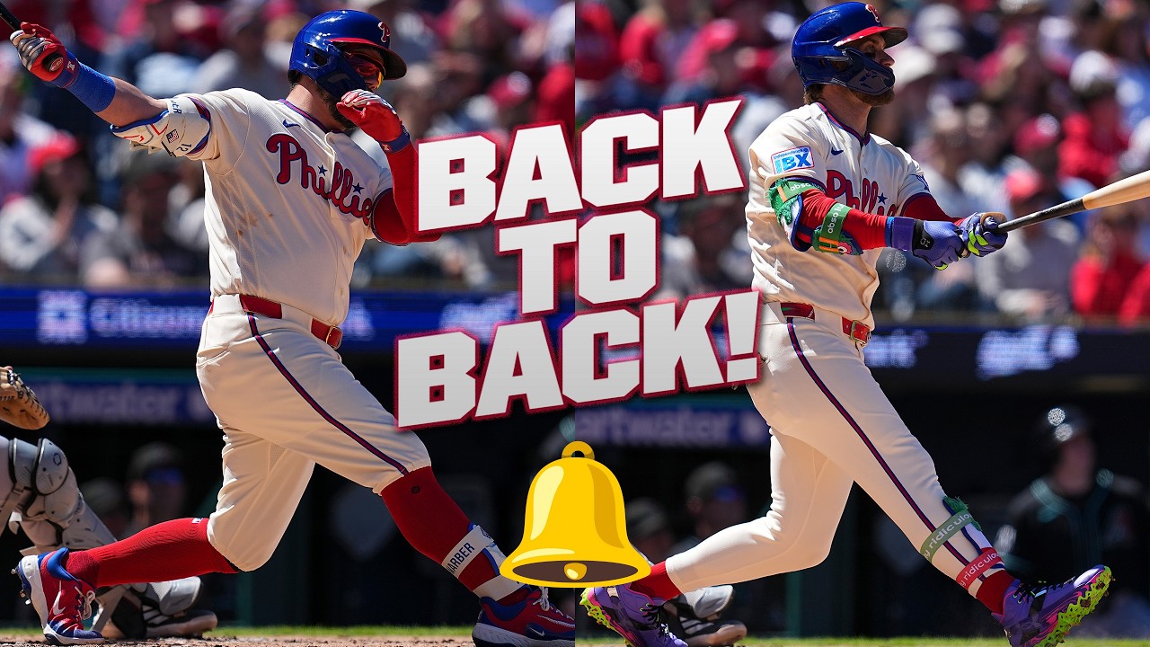RING THE BELL! 🔔 Kyle Schwarber and Bryce Harper hit BACK-TO-BACK HRs in the 3rd! | MLB Highlights