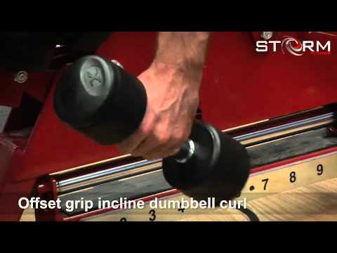 45 Offset grip incline dumbbell curl