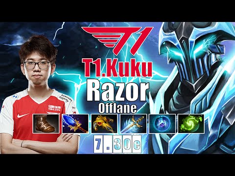 Razor Offlane | T1.Kuku | KUKU POWER SHOWS NO MERCY 13 KILLS | 7.30e Gameplay Highlights