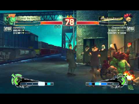 nonoGT75 [Blanka] vs Charon1979 [Akuma] USF4 Online Ranked Matches - PSN