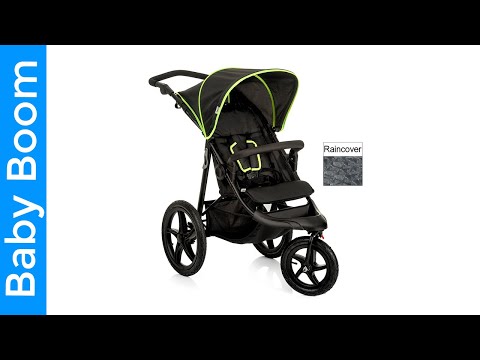 Hauck Runner Air 3 Wheeler Pushchair Jogger Buggy in BLACK/YELLOW+Raincover