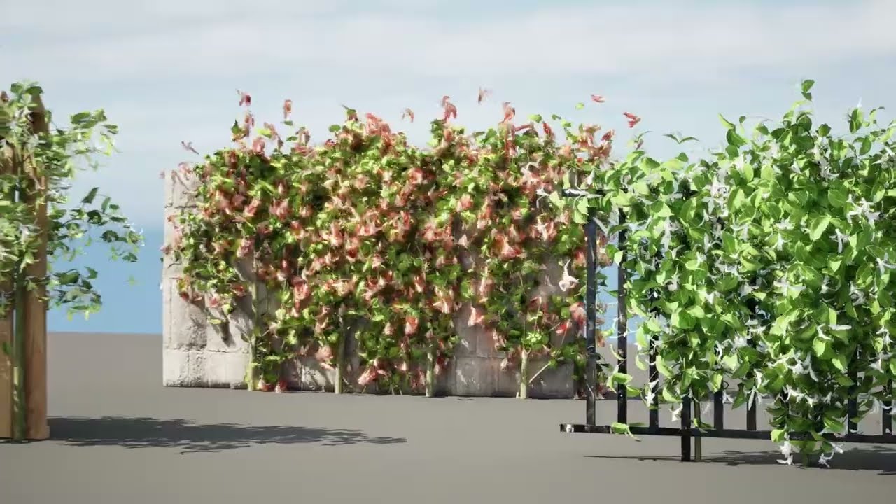 Lush Honeysuckle Garden 3D Model