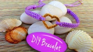 DIY Bracelet! Bracelet Making Tutorial with String and a Heart Charm