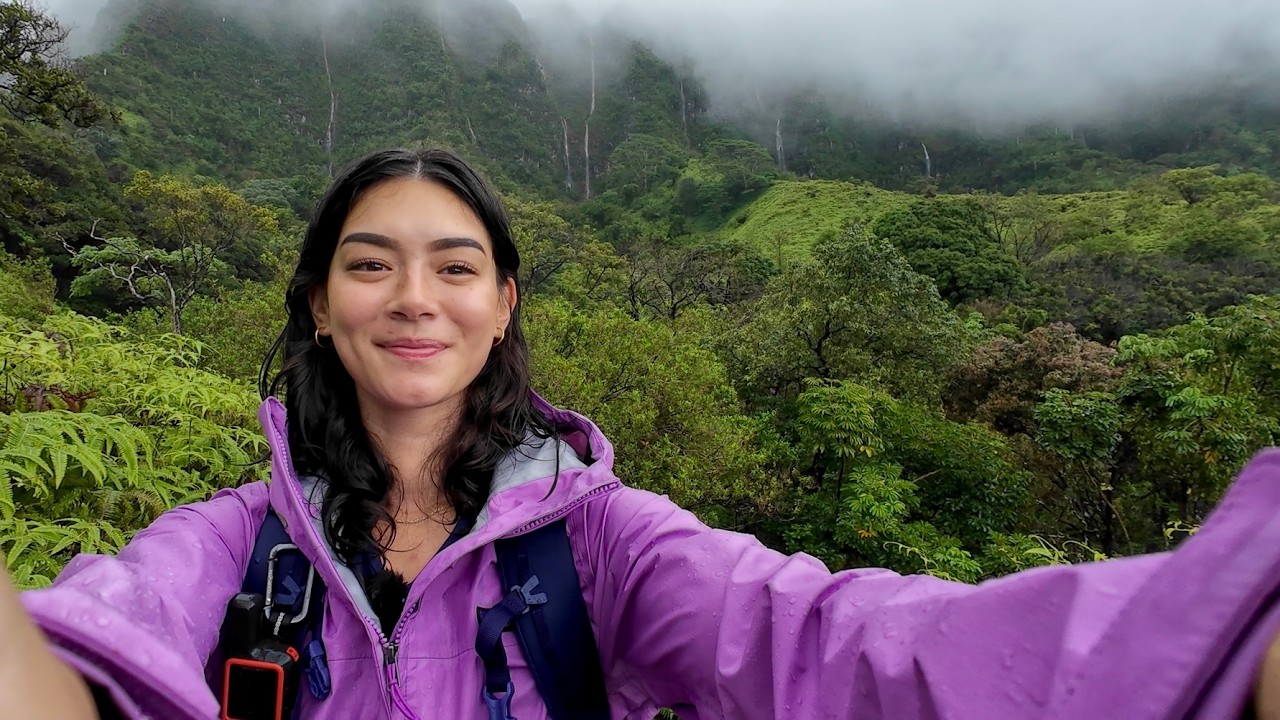 solo hiking in a rainstorm (with waterfalls)