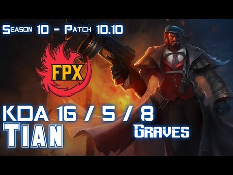 FPX Tian GRAVES vs RENGAR Top - Patch 10.10 KR Ranked
