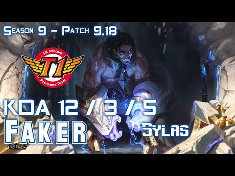 SKT T1 Faker SYLAS vs AATROX Mid - Patch 9.18 KR Ranked