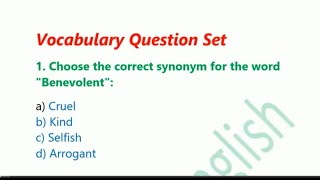 Advance vocabulary Question set