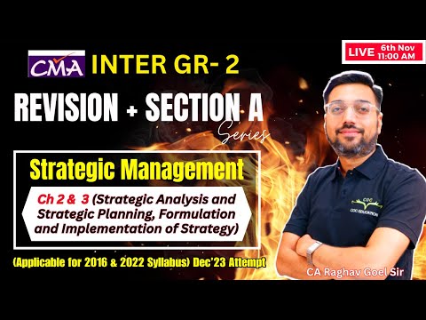 Chapter 2 3 SM Revision | CMA Inter Strategic Management | By CA Raghav Goel Sir
