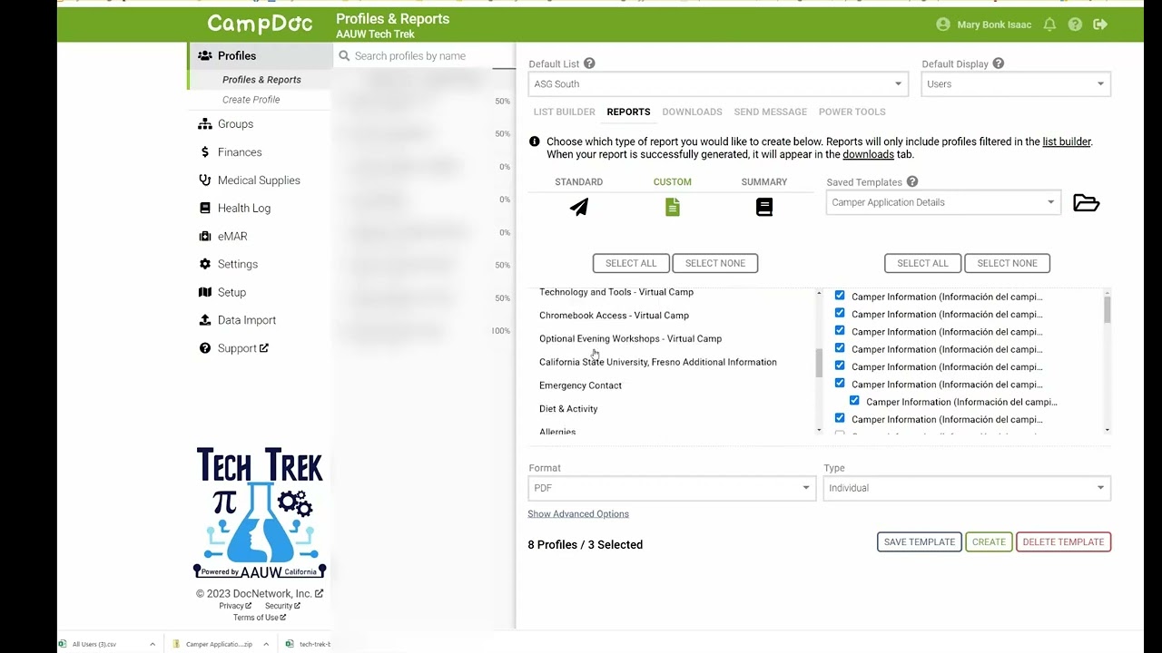 Creating Application Review Packets in CampDoc