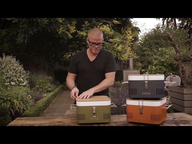 شواية مكعبة بالفحم (برتقالي)