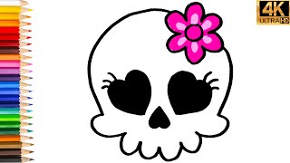 KAFATASI RESMİ ÇİZİMİ 💀 KURU KAFA NASIL ÇİZİLİR KOLAY 😍 RESİM ÇİZME 🌈 KOLAY ÇİZİ