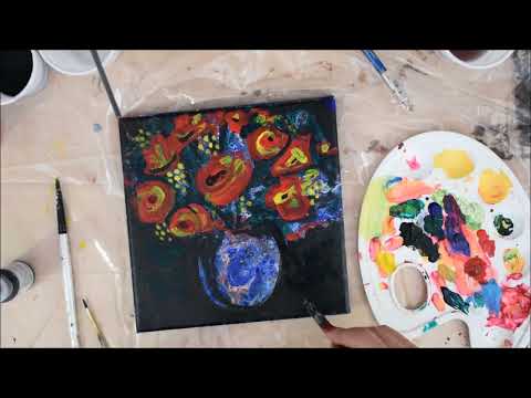 How to do Fluid Abstract Painting | Acrylic Pour Technique | Floral Painting | Jasvir Kambo
