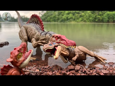 Jurassic World | SPINOSAURUS VS RAJASAURUS | Battle in River | Dinosaur Toys Movie