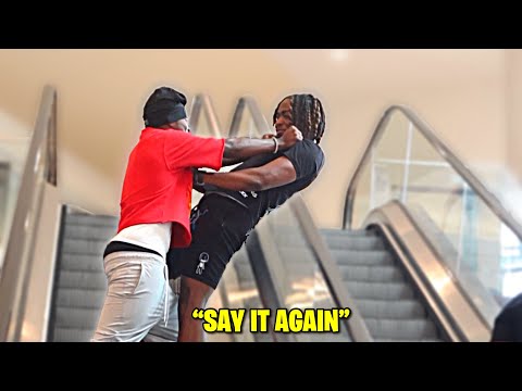 DISRESPECTFUL IM ON THE PHONE PRANK ON ESCALATORS! (GONE WRONG)