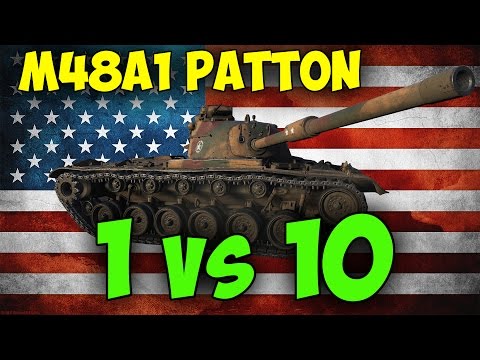 M48A1 Patton || 1 vs 10 - 8.8K Damage - 10 Kills || World of Tanks
