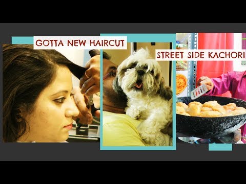 VLOG Got A NEW Haircut | Street Food For Sunday Breakfast | Kachori In Breakfast Video
