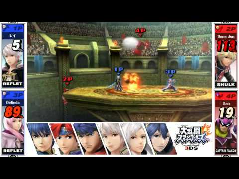 Super Smash Bros. for 3DS (Serenes Forest): Rufurufu Team Match 1 with Boron and Co. (No Commentary)