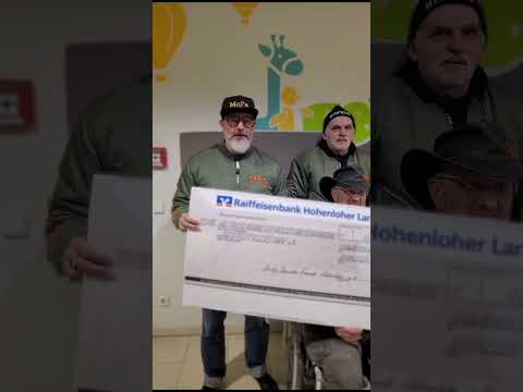 Spendenscheckübergabe der Harley Davidson Freunde Hohenlohe e.V. im Diak Schwäbisch Hall.