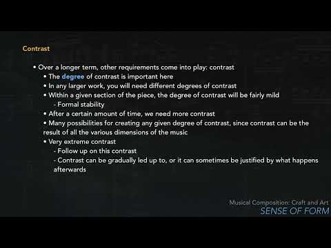 Musical Composition Craft and Art - # 31 - The Sense of Form