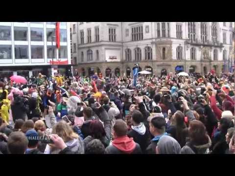 Harlem Shake Flashmob in Halle (Saale) in Germany