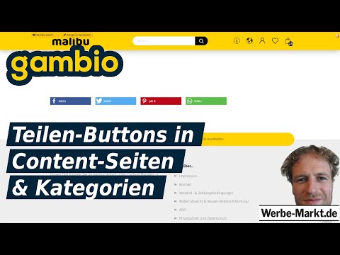Gambio Teilen-Buttons in Content-Seiten und Kategorien