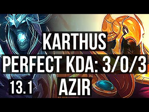 KARTHUS vs AZIR (MID) | 1700+ games, 3/0/3, 1.5M mastery | KR Grandmaster | 13.1