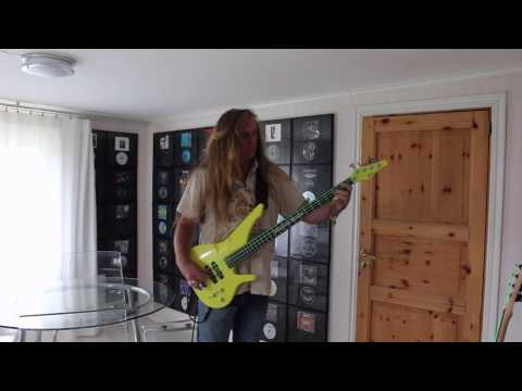 In the forest in Sweden / Magnus Rosén ( ex Hammerfall ) bassplaying in he´s home.