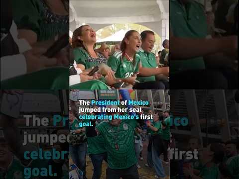 The president's reaction to Mexico's first goal