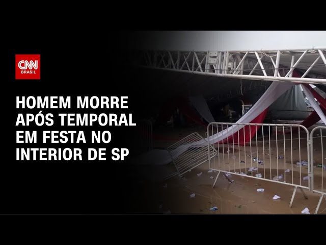 Temporal derruba estrutura de festa universitária em SP e deixa vítimas | AGORA CNN