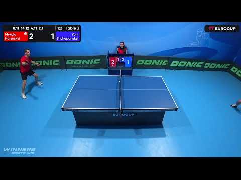 20:05 Mykola Halynskyi 1-3 Yurii Shchepanskyi 07.05.2023 TT Euro.Cup Ukraine Master. Table 3