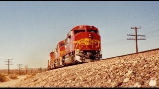 preview picture of video 'AT&SF 891 Train, 70mph thru Daggett, CA (1992)'
