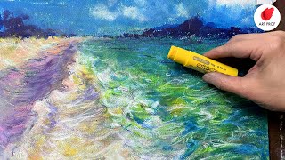 Draw Gorgeous Ocean Waves: Dollarama Quick Dry Paint Sticks
