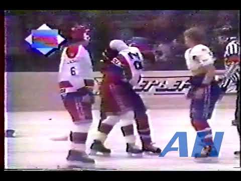 NHL SHC Sep. 18, 1990 CSKA Moscow v Montreal Canadiens (melee) (HL) Vladimir Malakhov v Shayne Corso
