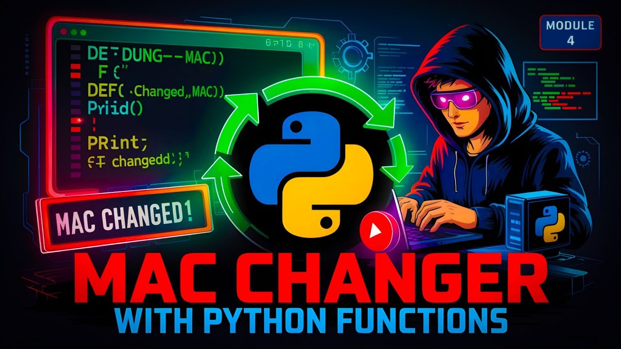 Build a MAC Changer with Python Functions | Ethical Hacking - Kali Linux - 25